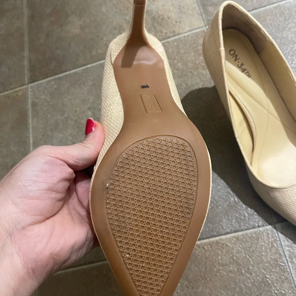 ON 34th Beige Pointed Toe Heels - Picture 3 of 6